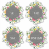 Boho Bloemen Chalkboard Keuken Canister Label (Voorkant)