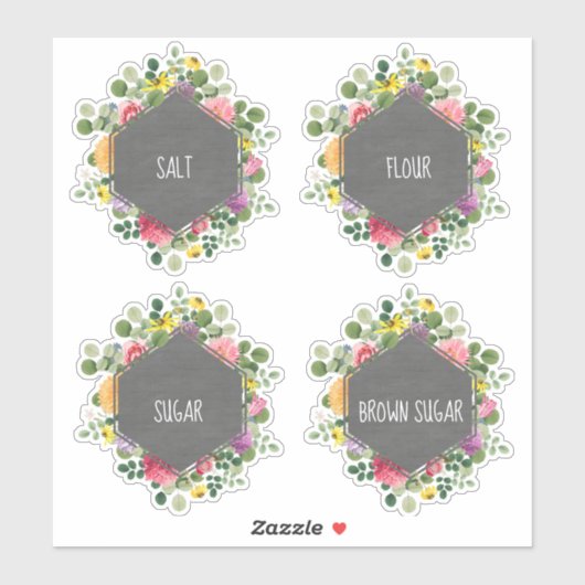 Boho Bloemen Chalkboard Keuken Canister Label (Vel)
