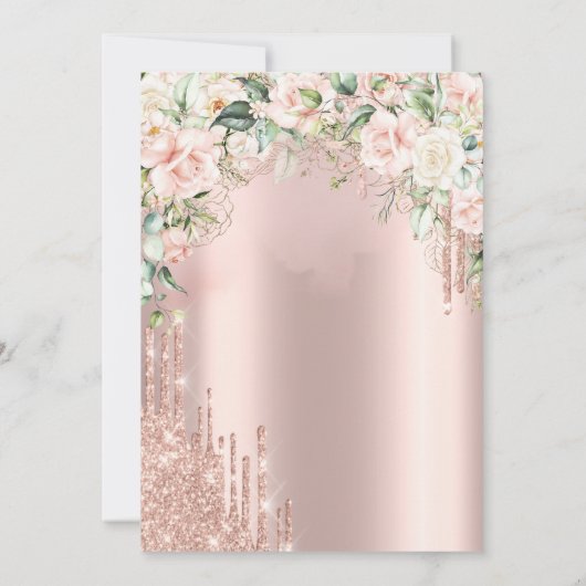 Boho Bloemen Champagne Glas Bachelorette Party Kaart (Achterkant)