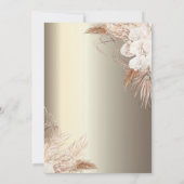 Boho Bloemen, Champagneglaas Goud 50ste Kaart (Achterkant)