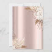 Boho Bloemen,Champagneglas,Roze Goud 30e Kaart (Achterkant)