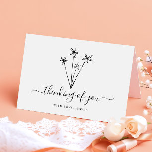 Boho Bloemen Denken Aan Jou Condoleancekaart Bedankkaart