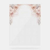 Boho bloemen Doop zitgrafiek Acryl Bord (Voorkant)