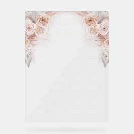 Boho bloemen Doop zitgrafiek Acryl Bord