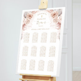 boho bloemen Doop zitplaatsenkaart Poster