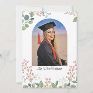 Boho Bloemen Eindexamen Uitnodiging