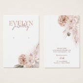 Boho-bloemen elegant oorenkaart visitekaartje (Voorkant /achterkant)