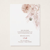 Boho-bloemen elegant oorenkaart visitekaartje (Achterkant)