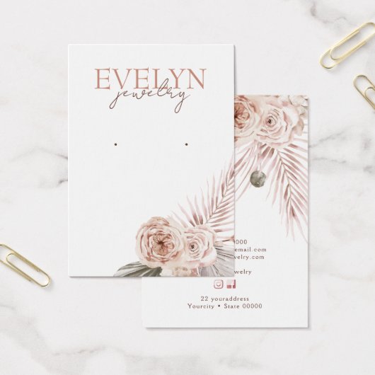 Boho-bloemen elegant oorenkaart visitekaartje (Kantoor)