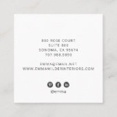 Boho bloemen en bladeren vierkante visitekaartje (Achterkant)