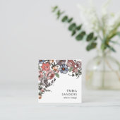 Boho bloemen en bladeren vierkante visitekaartje (Staand voorkant)