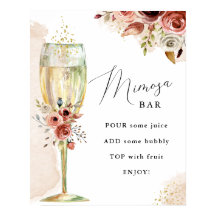 Boho Bloemen en Champagneglaas Mimosa Bar Bord