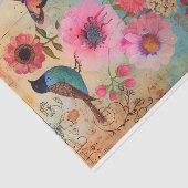 BOHO-BLOEMEN EN DECOUPAGE VAN VOGELS TISSUEPAPIER (Detail)