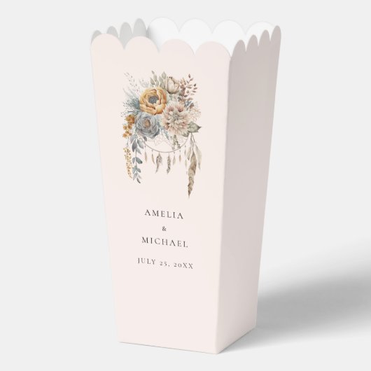 Boho Bloemen en Dreamcatcher - Huwelijk Bedankdoosjes (Voorkant)