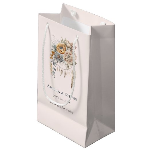 Boho Bloemen en Dreamcatcher - Huwelijk Klein Cadeauzakje (Voorkant Gekanteld)