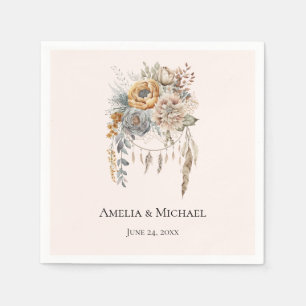 Boho Bloemen en Dreamcatcher - Huwelijk Servet