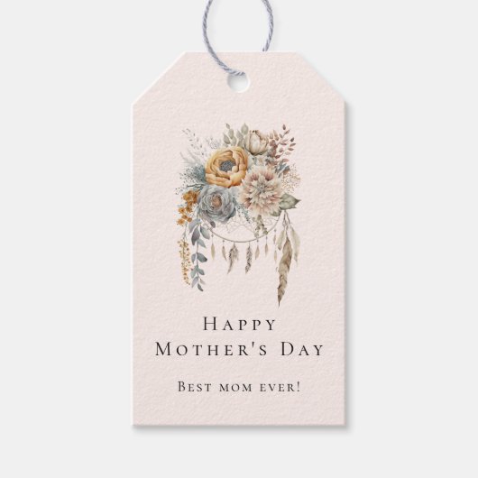 Boho Bloemen en Dreamcatcher - Moederdag Cadeaulabel (Voorkant)