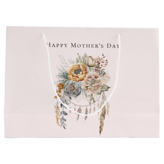 Boho Bloemen en Dreamcatcher - Moederdag Groot Cadeauzakje (Achterkant)