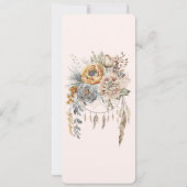 Boho Bloemen en Dreamcatcher - Trouwmenu Kaart (Achterkant)