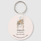 Boho Bloemen en Dreamcatcher - Zakelijk Sleutelhanger (Achterkant)