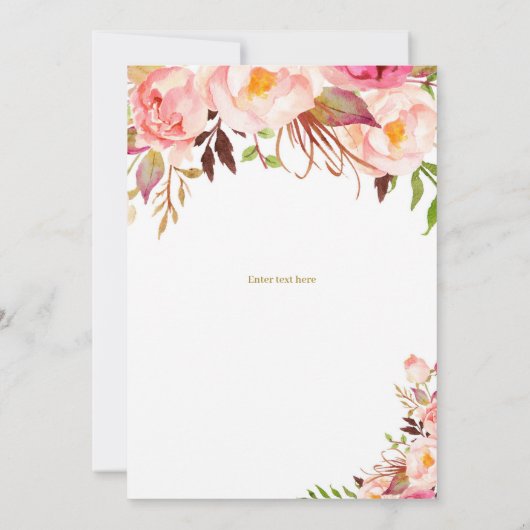 Boho Bloemen en Goud Verrassing 40e Verjaardag Kaart (Achterkant)