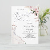 Boho Bloemen en Jurk Vrijgezellenfeest Kaart (Staand voorkant)