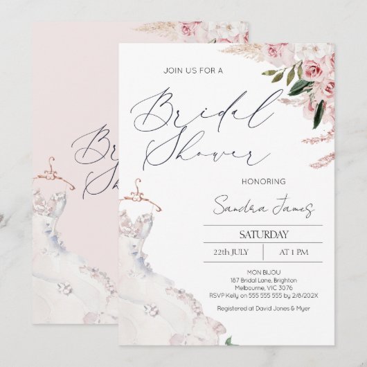 Boho Bloemen en Jurk Vrijgezellenfeest Kaart (Voorkant / Achterkant)