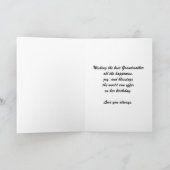 Boho Bloemen en Pauw Veer Oma Verjaardag Kaart (Binnen)