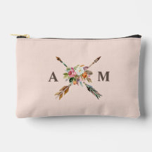 Boho Bloemen en Pijlen Geborduurd Monogram