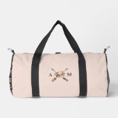 Boho Bloemen en Pijlen Monogram Plunjezak (Voorkant)
