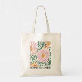 Boho Bloemen en Quote Geen Regen Geen Bloem Tote Bag (Achterkant)