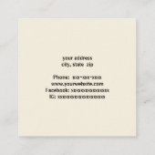 Boho bloemen en strepen vierkante visitekaartje (Achterkant)