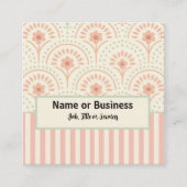 Boho bloemen en strepen vierkante visitekaartje (Voorkant)