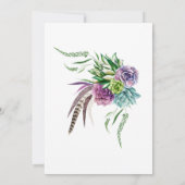 Boho Bloemen en Veren Baby shower Kaart (Achterkant)