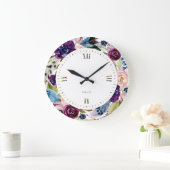 Boho-bloemen en -veren grote klok (Huis)