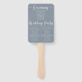 Boho Bloemen Eucalyptus Blauw Huwelijksprogramma Handwaaier (Achterkant)