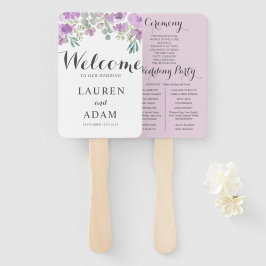 Boho Bloemen Eucalyptus Roze Huwelijksprogramma Handwaaier