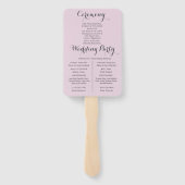 Boho Bloemen Eucalyptus Roze Huwelijksprogramma Handwaaier (Achterkant)