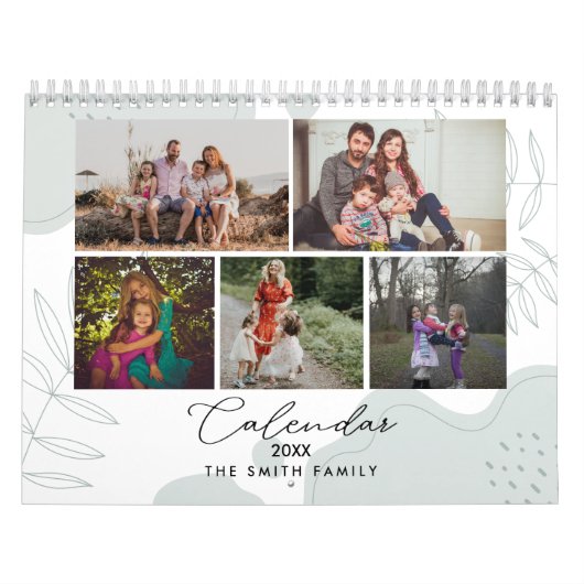 Boho Bloemen Familie Herinneringen Foto Keepsake Kalender (Hoes)