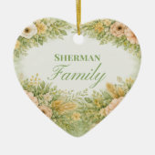 Boho Bloemen Familienaam Keramisch Ornament (Voorkant)