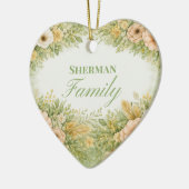 Boho Bloemen Familienaam Keramisch Ornament (Links)