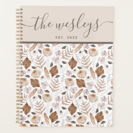 Boho Bloemen Familienaam Planner