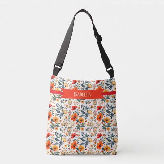 Boho Bloemen Fantasie Crossbody Tas (Voorkant)
