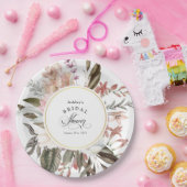 Boho Bloemen Fantasie Waterverf Bruidsdouche Papieren Bordje (Feest)