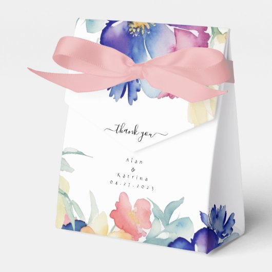 Boho Bloemen Favor Doos Bedankdoosjes (Voorkant Zijde)