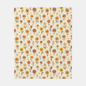 Boho Bloemen Fleece Deken (Voorkant)