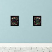 Boho Bloemen Folkart Home Sweet Home Gezegend Muurkunst Sets (Houten vloer)