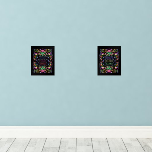 Boho Bloemen Folkart Home Sweet Home Gezegend Muurkunst Sets (Houten vloer)