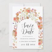 Boho Bloemen Foto Boog Bruiloft Save The Date (Voorkant)