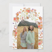 Boho Bloemen Foto Boog Bruiloft Save The Date (Achterkant)